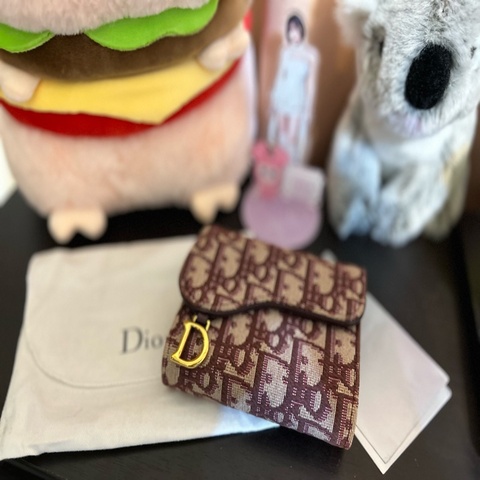 Dior 緹花錢包 漂亮特別的紅色🌺