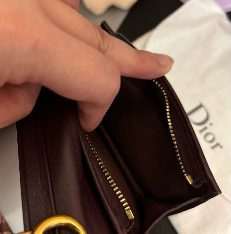 Dior 緹花錢包 漂亮特別的紅色🌺-16