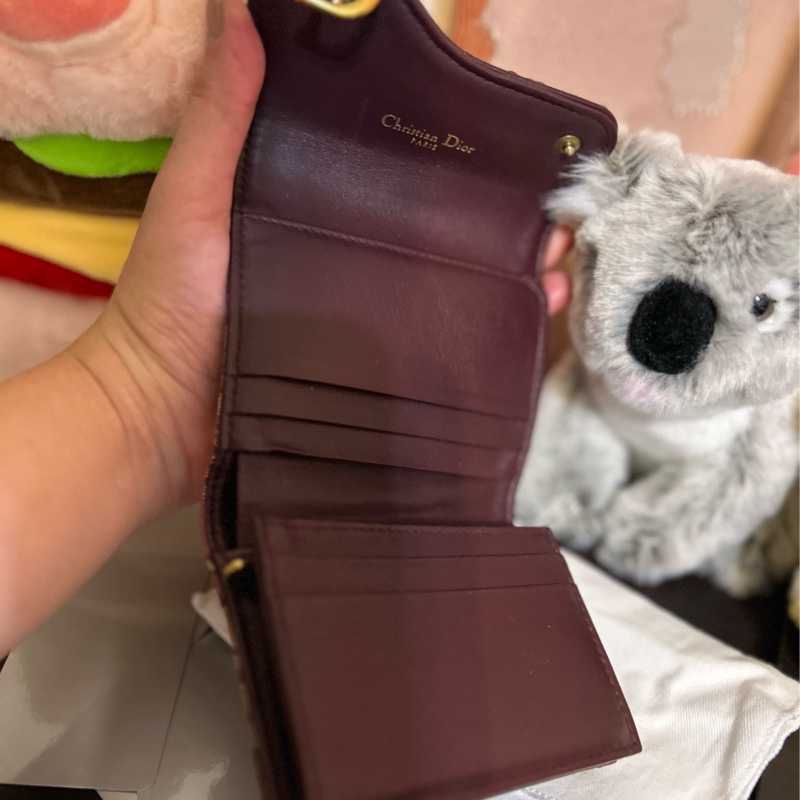 Dior 緹花錢包 漂亮特別的紅色🌺-17