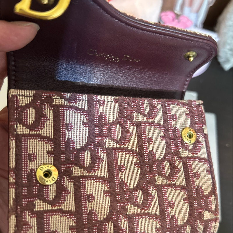 Dior 緹花錢包 漂亮特別的紅色🌺-18
