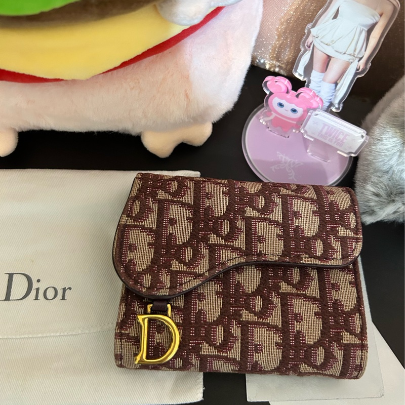 Dior 緹花錢包 漂亮特別的紅色🌺-2