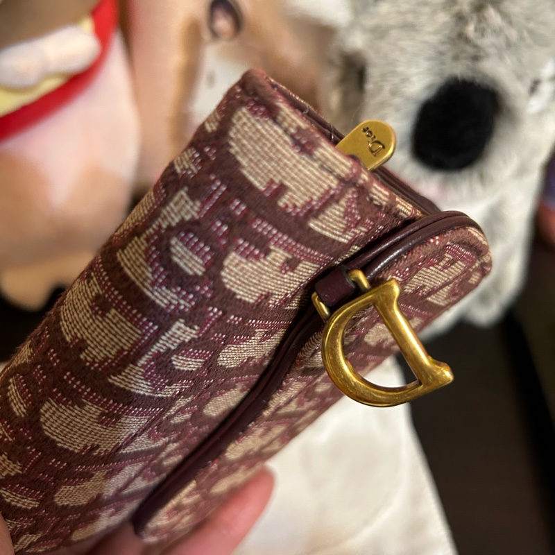 Dior 緹花錢包 漂亮特別的紅色🌺-6