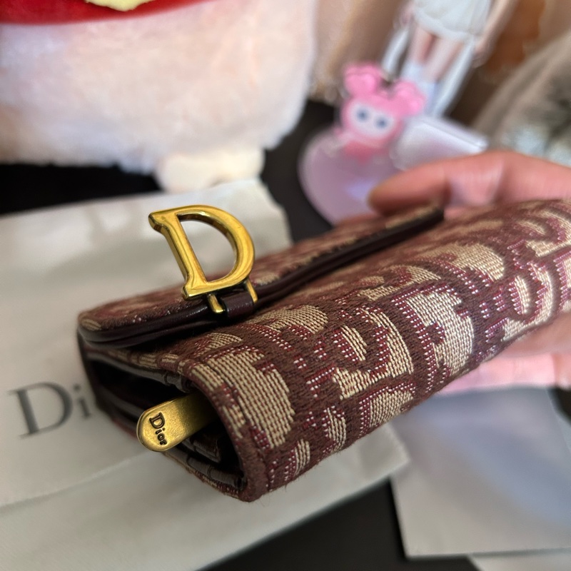 Dior 緹花錢包 漂亮特別的紅色🌺-7