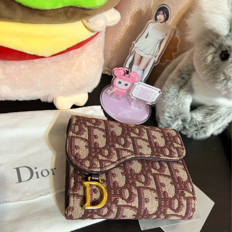 Dior 緹花錢包 漂亮特別的紅色🌺-8