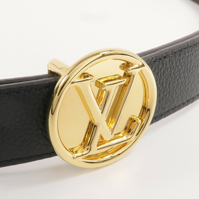 LOUIS VUITTON Monogram Circle Gold Reversible Belt金扣皮帶-3