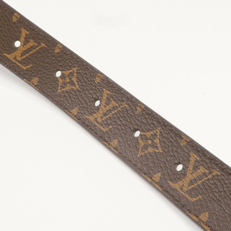 LOUIS VUITTON Monogram Circle Gold Reversible Belt金扣皮帶-8