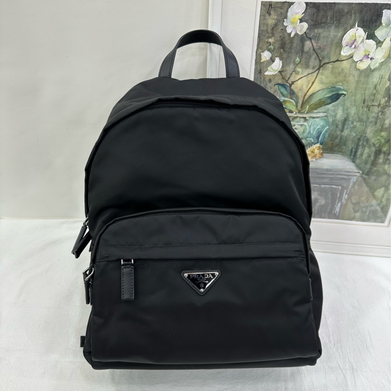 Prada男雙肩背包降落傘尼龍布書包 尺寸：40＊17＊29cm-1