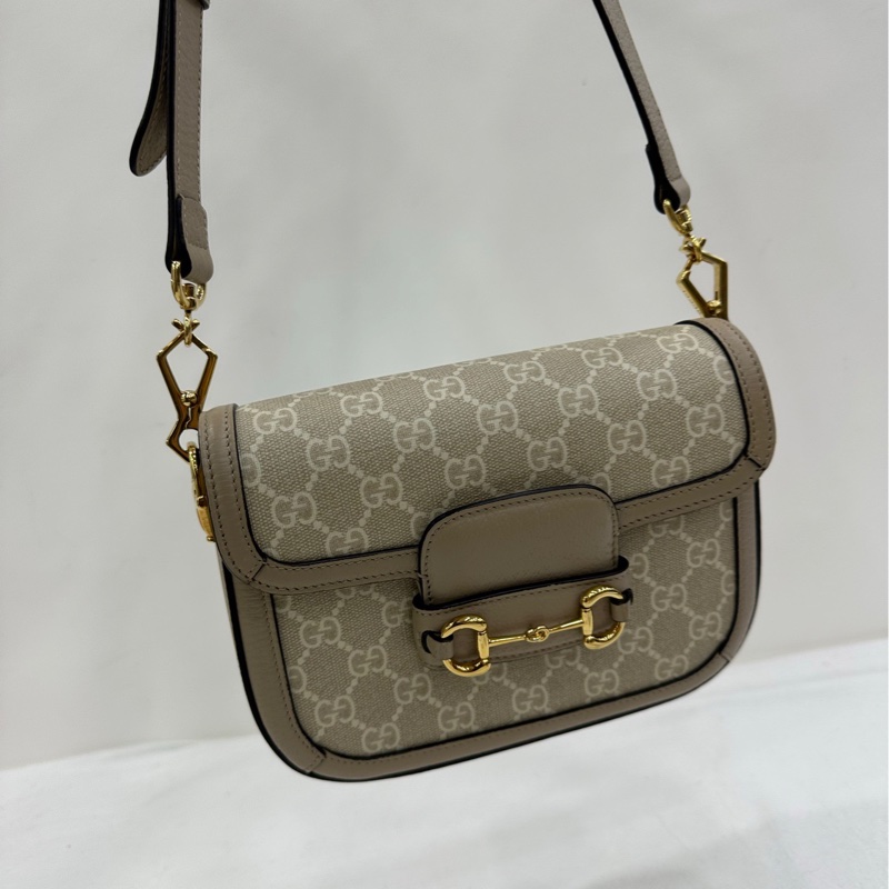 Gucci 1955 mini馬鞍包 米色 037黑標 閒置-6