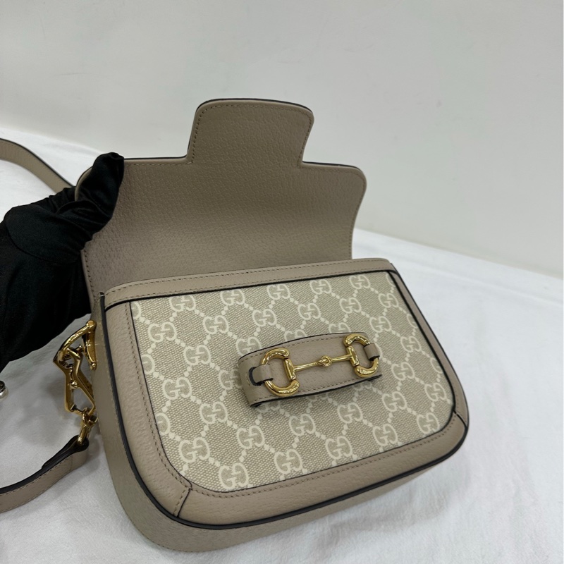 Gucci 1955 mini馬鞍包 米色 037黑標 閒置-7