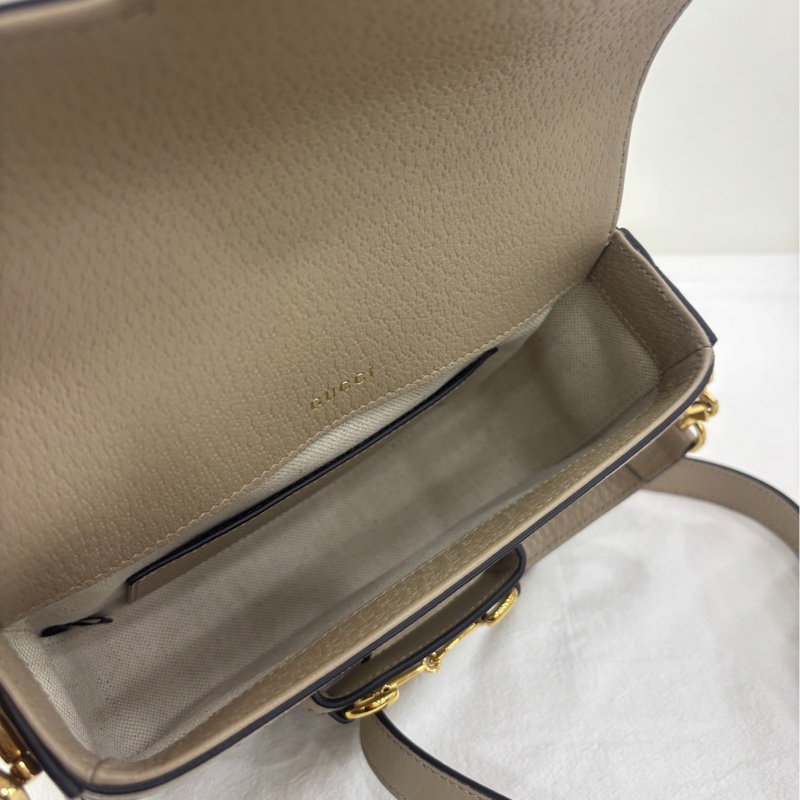 Gucci 1955 mini馬鞍包 米色 037黑標 閒置-8