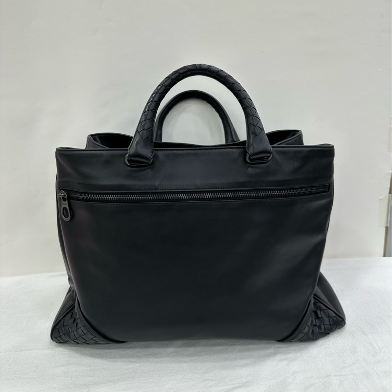 BV /Bottega Veneta 大容量黑色角落編織手提托特包旅行包手提包 公事包 99新 size:42*13*28-1