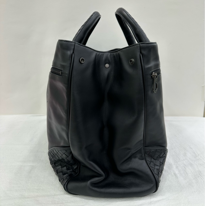 BV /Bottega Veneta 大容量黑色角落編織手提托特包旅行包手提包 公事包 99新 size:42*13*28-3