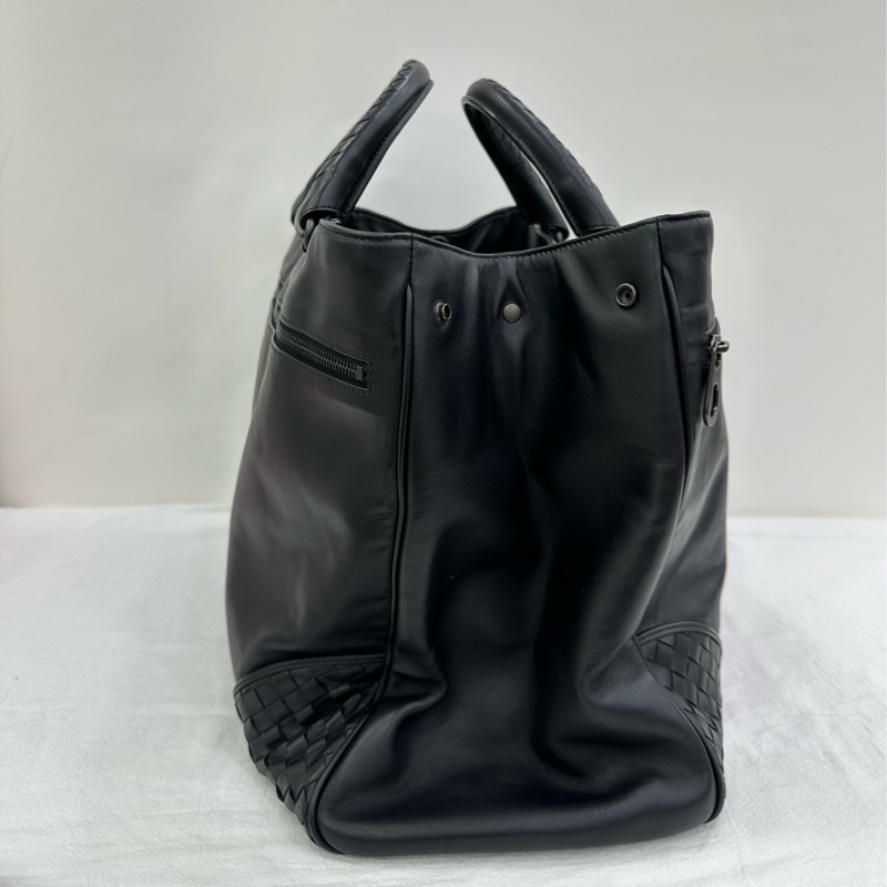 BV /Bottega Veneta 大容量黑色角落編織手提托特包旅行包手提包 公事包 99新 size:42*13*28-4