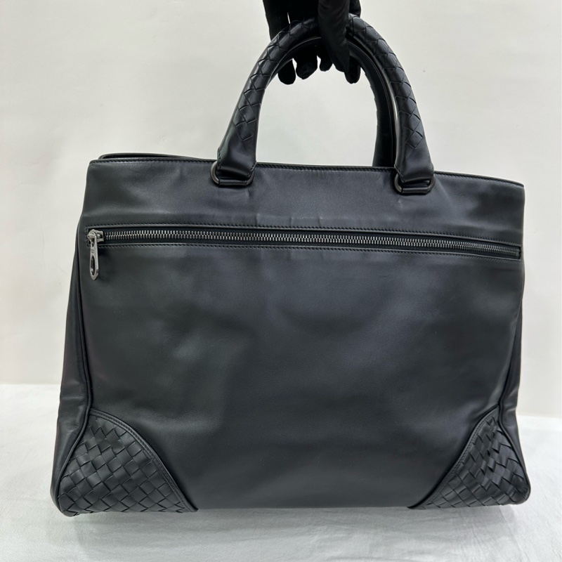 BV /Bottega Veneta 大容量黑色角落編織手提托特包旅行包手提包 公事包 99新 size:42*13*28-7