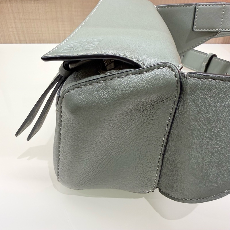 Loewe Mini Puzzle 胸包 98/99新閒置「Dark Sage」鼠尾草綠-28