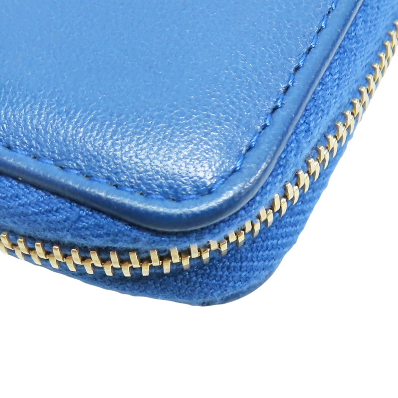 藍色 羊皮 19 拉鍊零錢包【CHANEL 香奈兒】 AP0949-10