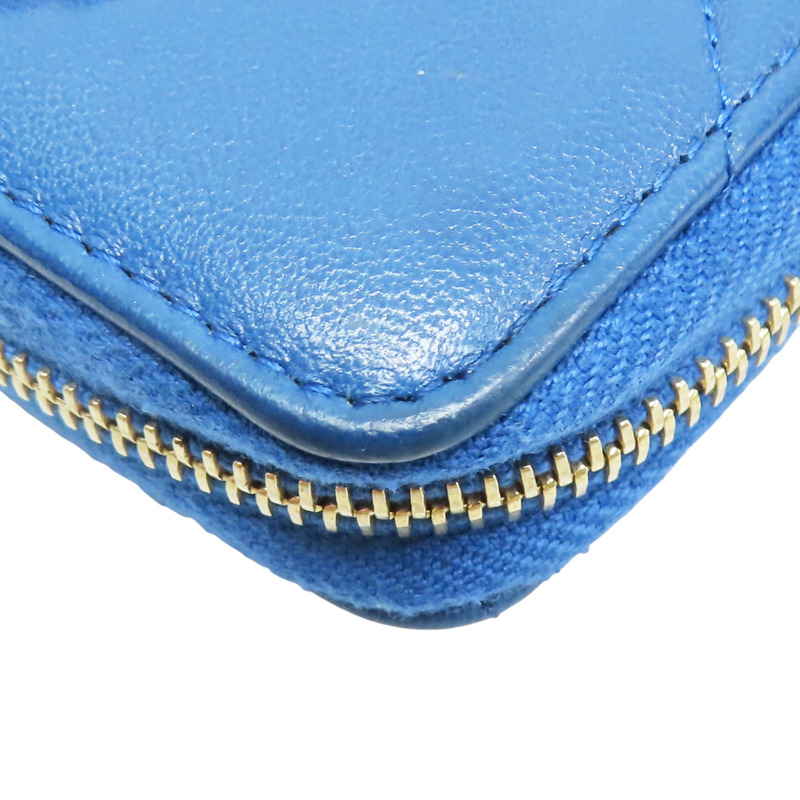 藍色 羊皮 19 拉鍊零錢包【CHANEL 香奈兒】 AP0949-11