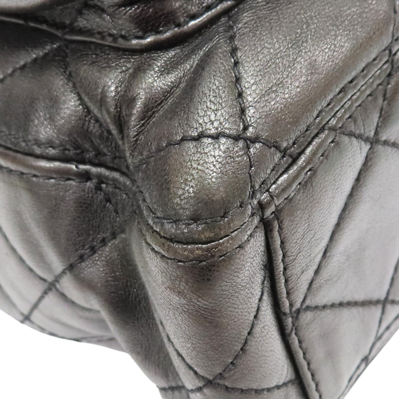 棕色 羊皮 Vintage 雙口袋 托特包 肩背包 金釦 (無卡/變色)【CHANEL 香奈兒】-10