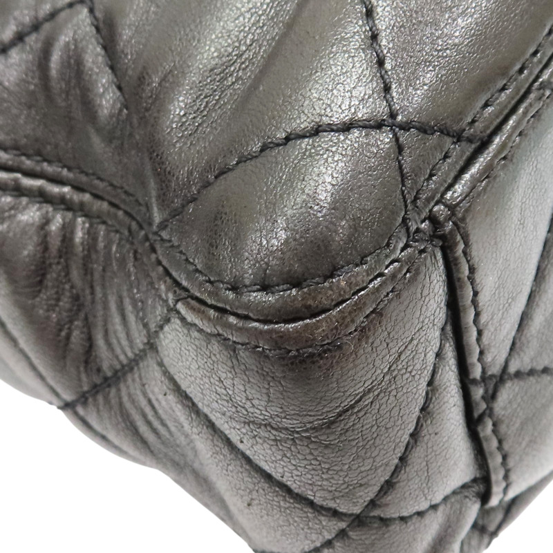 棕色 羊皮 Vintage 雙口袋 托特包 肩背包 金釦 (無卡/變色)【CHANEL 香奈兒】-12