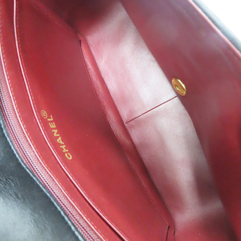 黑色 羊皮 Vintage 肩背包 金釦 (染色)【CHANEL 香奈兒】-4