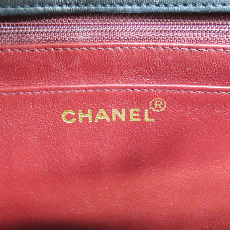 黑色 羊皮 Vintage 肩背包 金釦 (染色)【CHANEL 香奈兒】-7