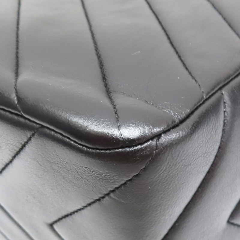 黑色 羊皮 Vintage 肩背包 金釦 (染色)【CHANEL 香奈兒】-14