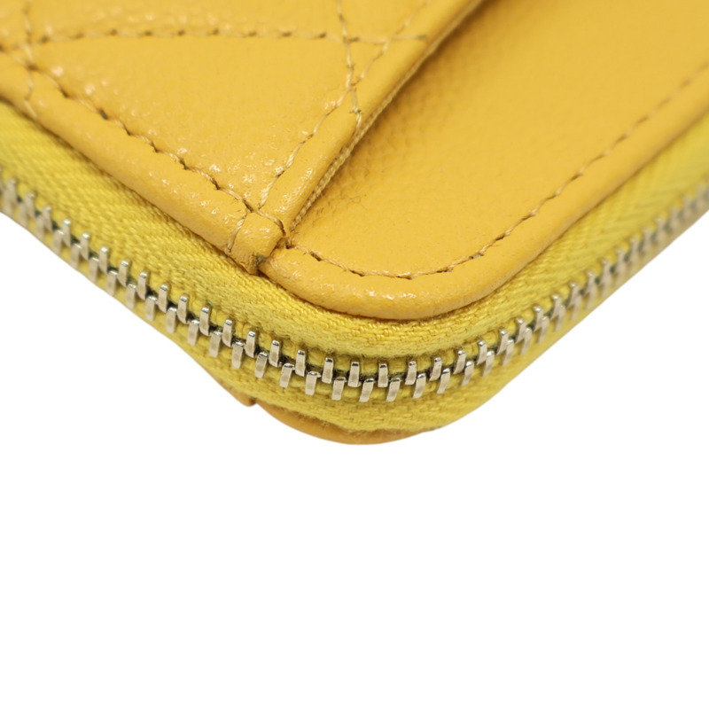 黃色牛皮 菱格紋 荔枝紋 拉鍊 零錢包 AP2061【CHANEL 香奈兒】 AP2061-10
