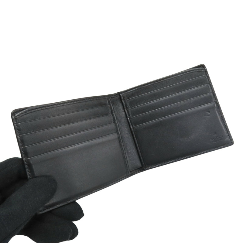 黑色 牛皮 浮雕雙G 短夾【GUCCI 古馳】 645154-2