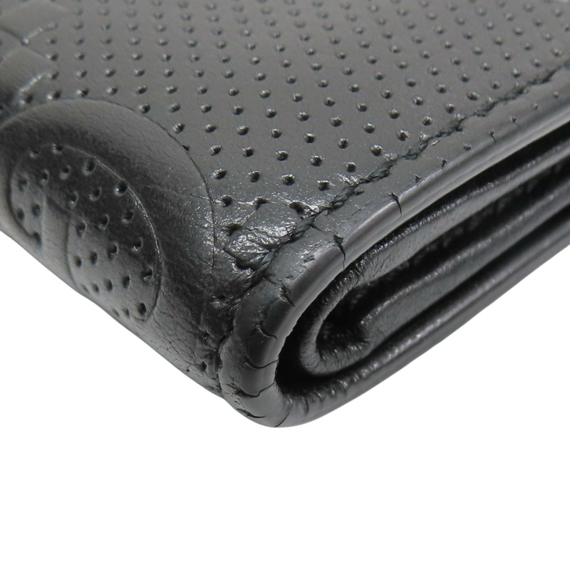 黑色 牛皮 浮雕雙G 短夾【GUCCI 古馳】 645154-9