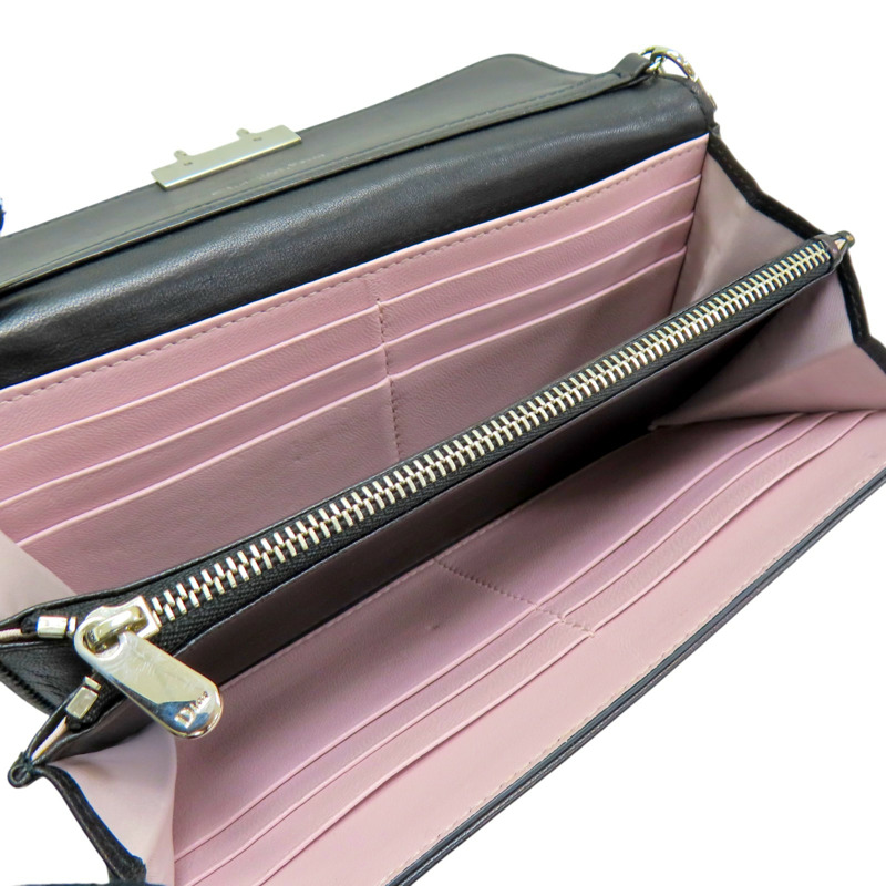 黑色 牛皮 Miss Dior 鍊帶 扣式長夾【GUCCI 古馳】-4