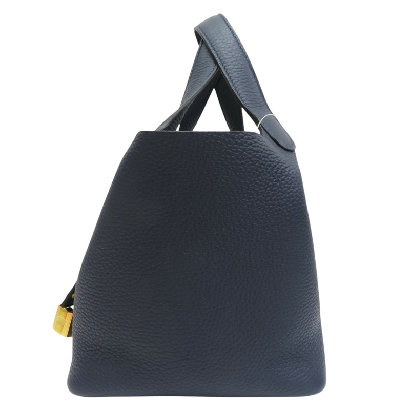 午夜藍 Taurillon牛皮 Picotin Lock 18 手提包 B刻 金扣【HERMES 愛馬仕】-1