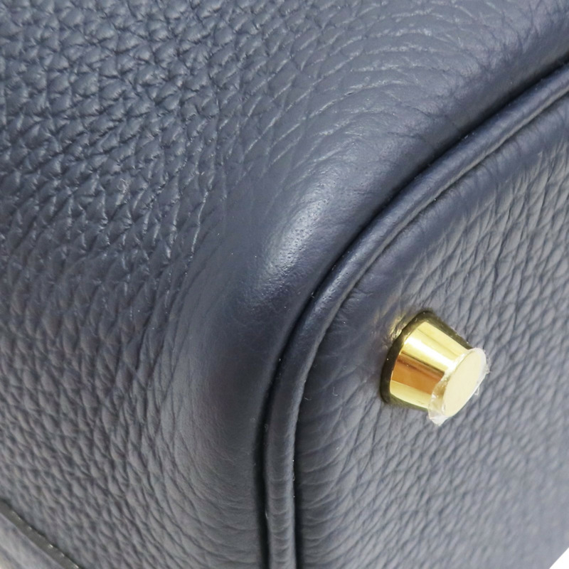 午夜藍 Taurillon牛皮 Picotin Lock 18 手提包 B刻 金扣【HERMES 愛馬仕】-8
