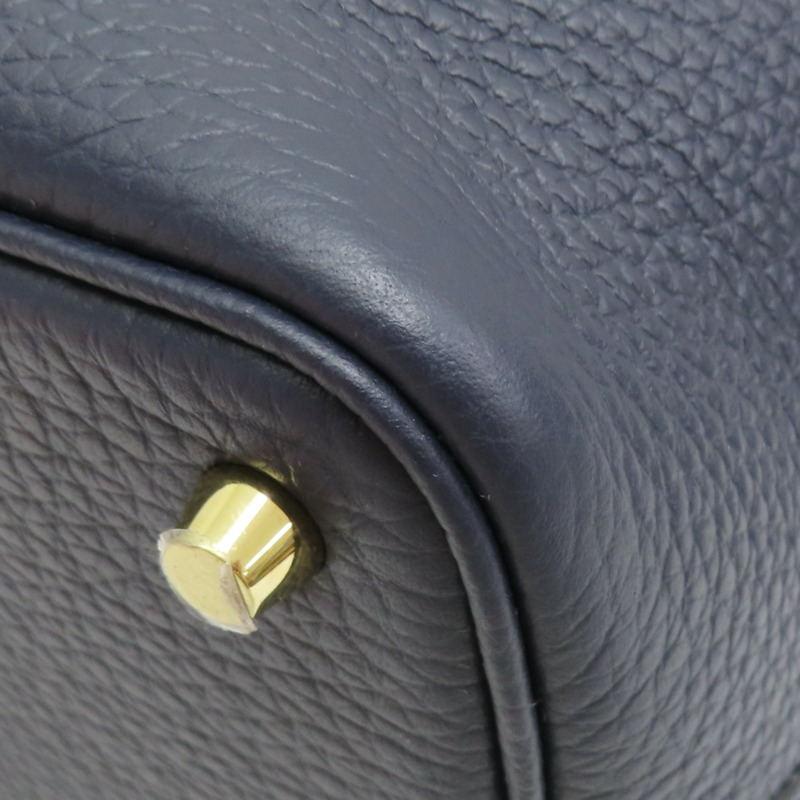 午夜藍 Taurillon牛皮 Picotin Lock 18 手提包 B刻 金扣【HERMES 愛馬仕】-9