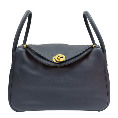 深藍 罌粟橘 Swift牛皮 Lindy 26 肩背包 金釦 T刻【HERMES 愛馬仕】