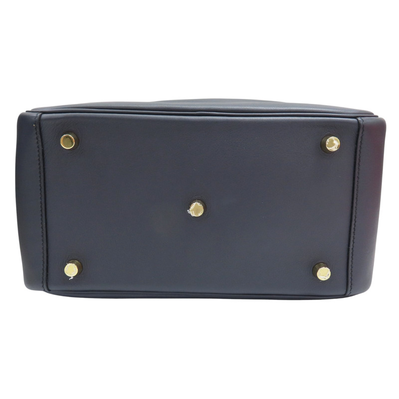 深藍 罌粟橘 Swift牛皮 Lindy 26 肩背包 金釦 T刻【HERMES 愛馬仕】-3