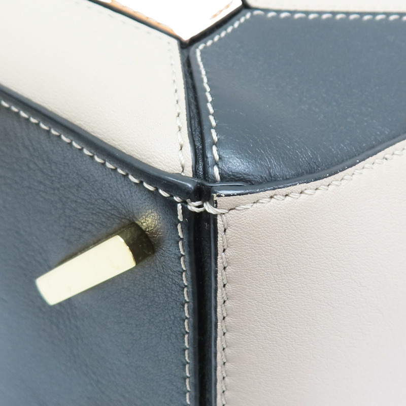 棕/米白/黑色 牛皮 Medium Puzzle 肩背包【LOEWE 羅威】-13