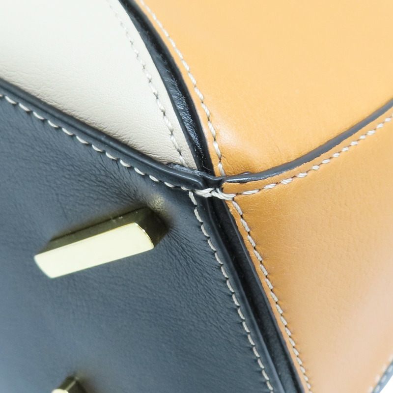 棕/米白/黑色 牛皮 Medium Puzzle 肩背包【LOEWE 羅威】-15