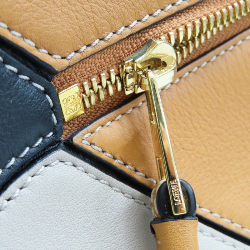 棕/米白/黑色 牛皮 Medium Puzzle 肩背包【LOEWE 羅威】-18