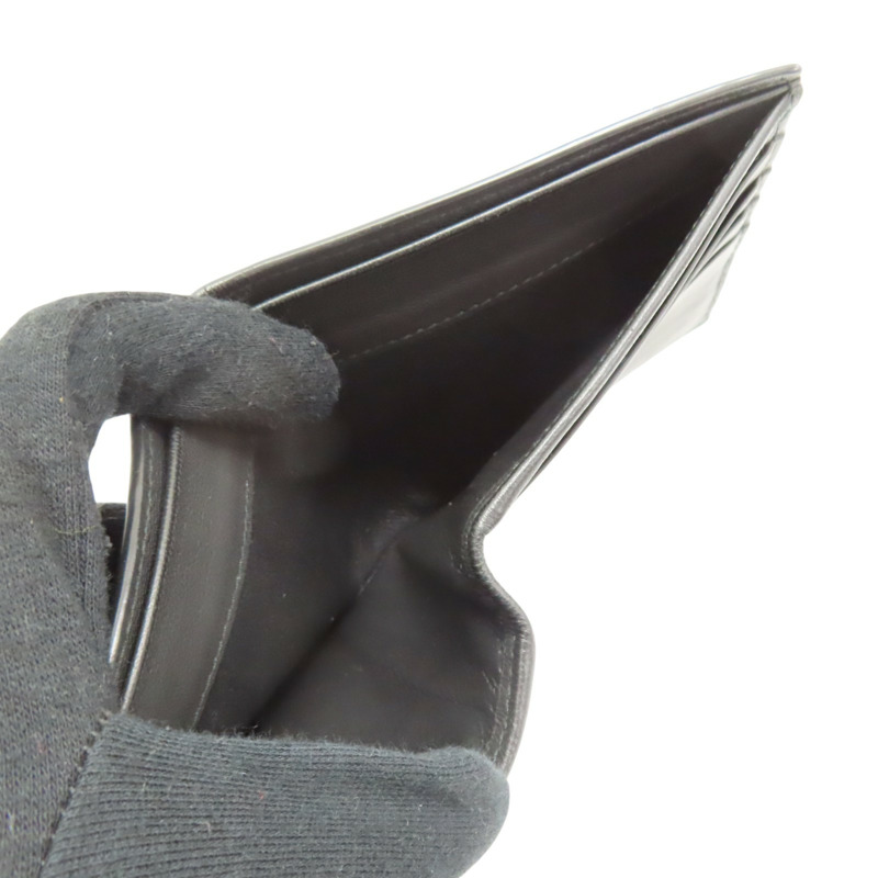 黑/深紅色 牛皮編織 雙折短夾【BOTTEGA VENETA BV 寶緹嘉】-6