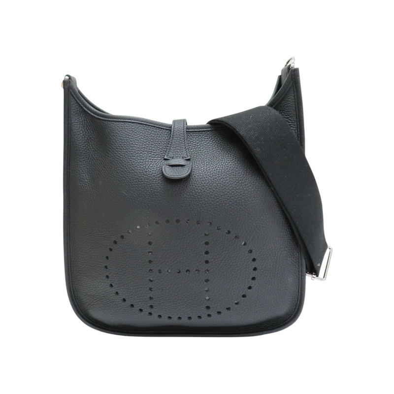 黑色 Taurillon牛皮 Evelyne 29 肩背包 C刻 銀扣【HERMES 愛馬仕】-0