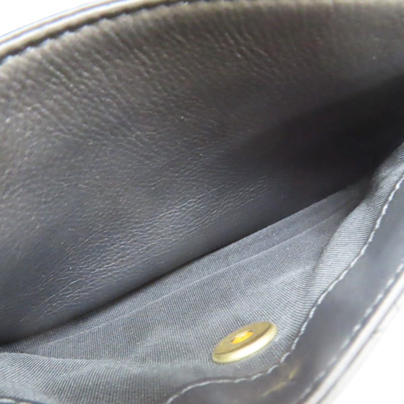 鐵灰色 牛皮 Mini Falap 鏈帶肩背包 金釦【CHANEL 香奈兒】 AS1226-4