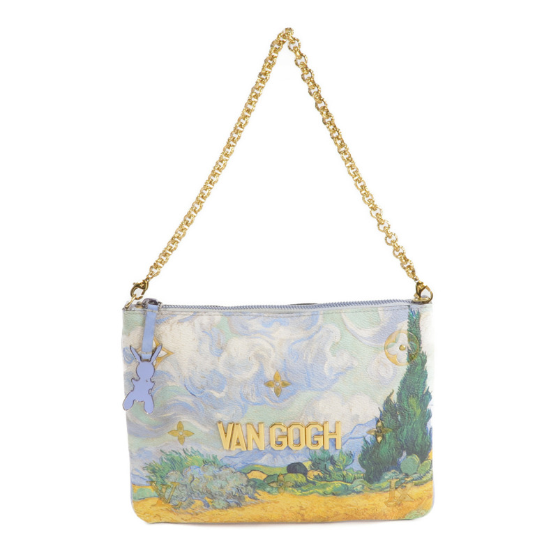 LOUIS VUITTON 塗層帆布Pla Van Gogh Pouch鏈帶手拿包-0