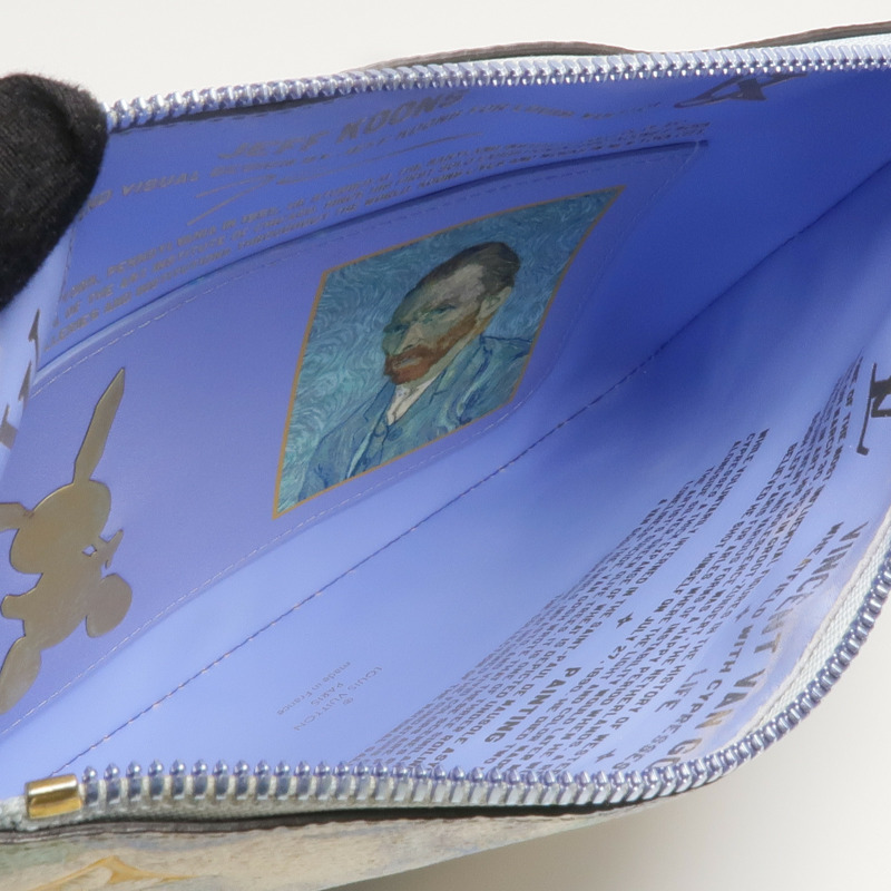 LOUIS VUITTON 塗層帆布Pla Van Gogh Pouch鏈帶手拿包-4