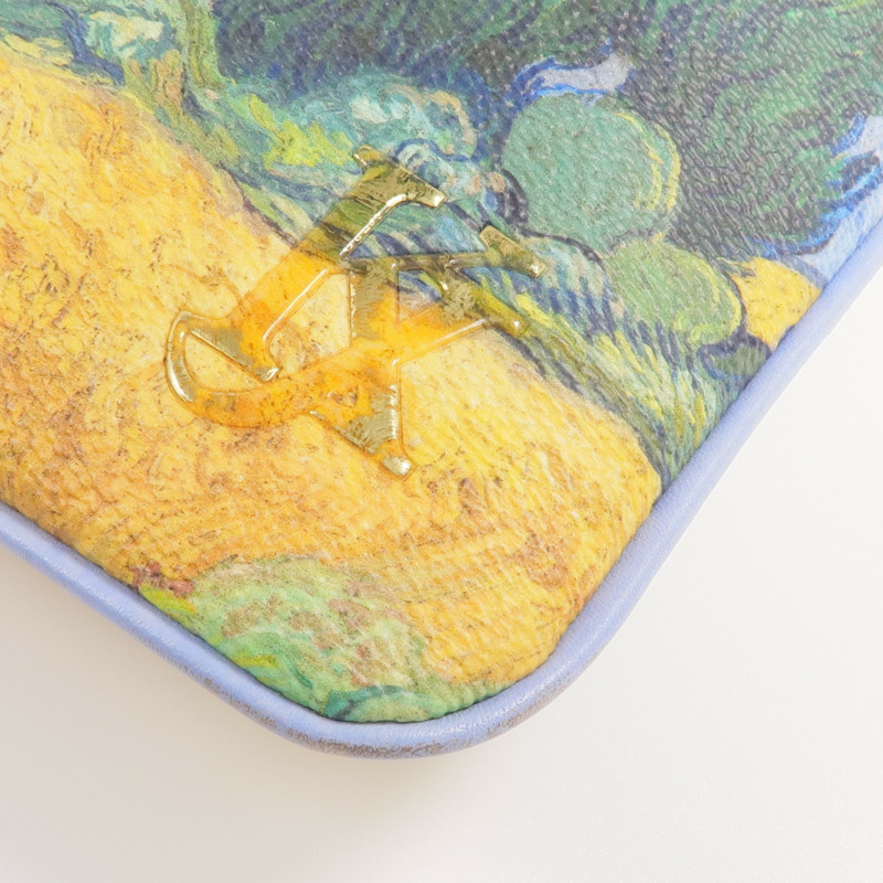 LOUIS VUITTON 塗層帆布Pla Van Gogh Pouch鏈帶手拿包-13