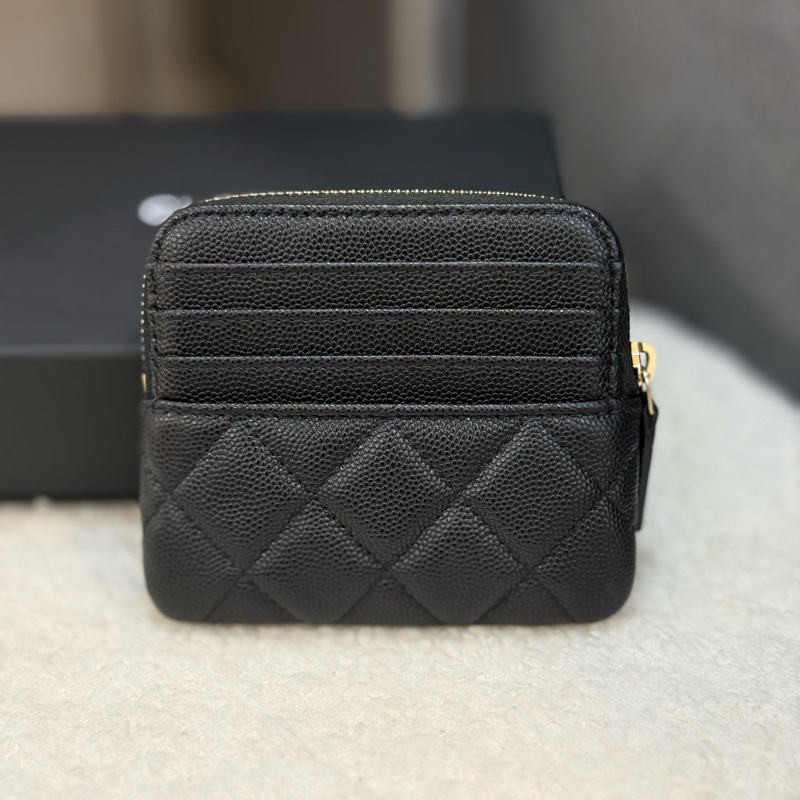 全新Chanel黑金荔枝吐司錢包✨最新晶片款-1