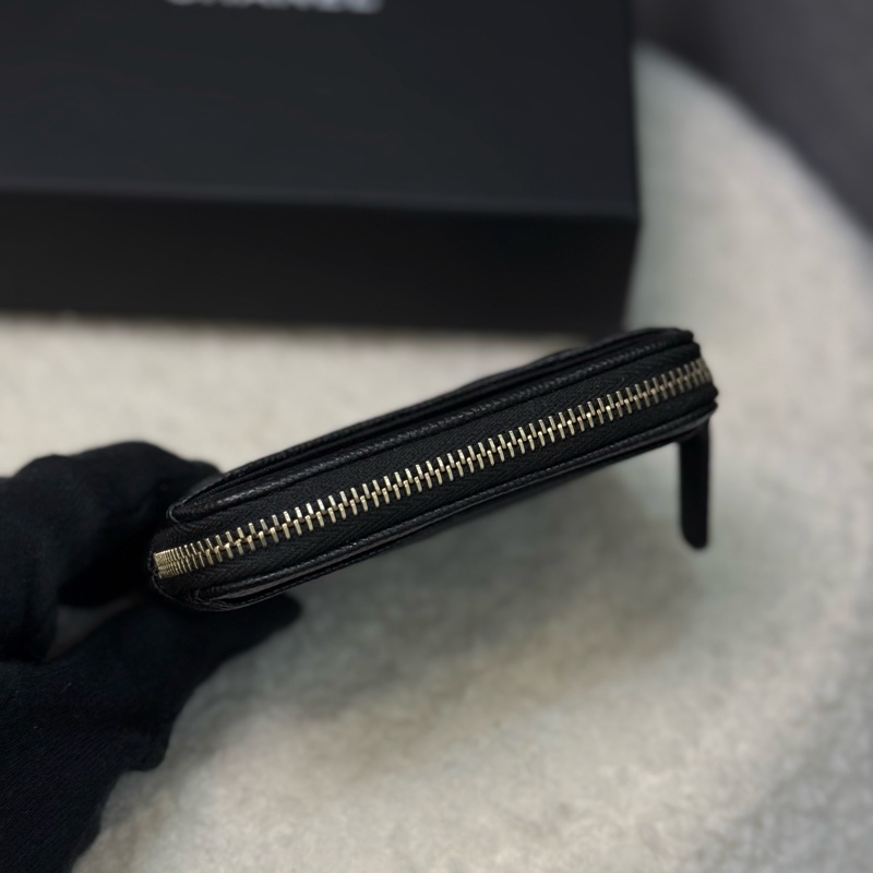 全新Chanel黑金荔枝吐司錢包✨最新晶片款-3