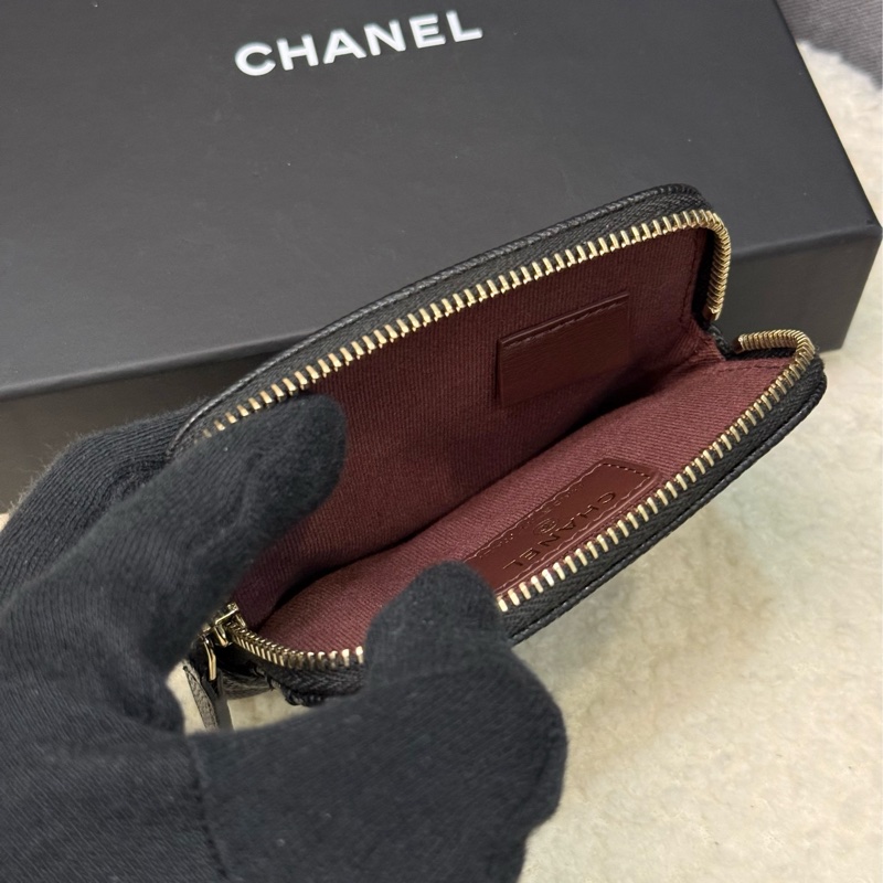 全新Chanel黑金荔枝吐司錢包✨最新晶片款-5