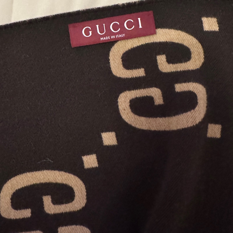 Gucci大LOGO雙面羊毛提花圍巾 35*190CM-2