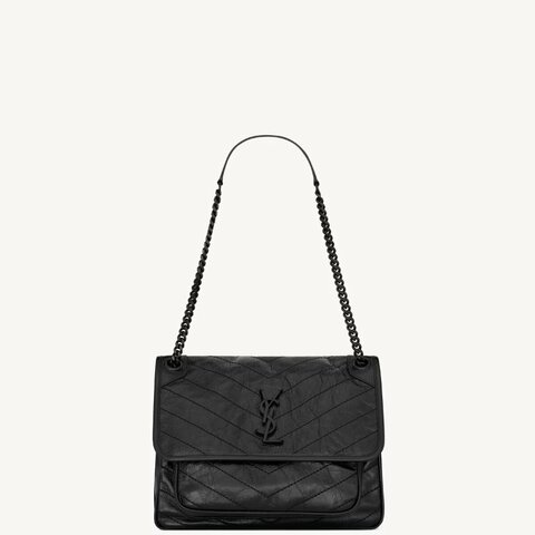 #專櫃11萬 YSL NIKI 中號   腋下包鏈條包 NIKI復古皮革中型手袋