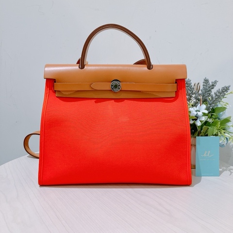 TK1913 HERMES 愛馬仕小號帆布翻蓋式兩用包包HERBAG 31 CANVAS